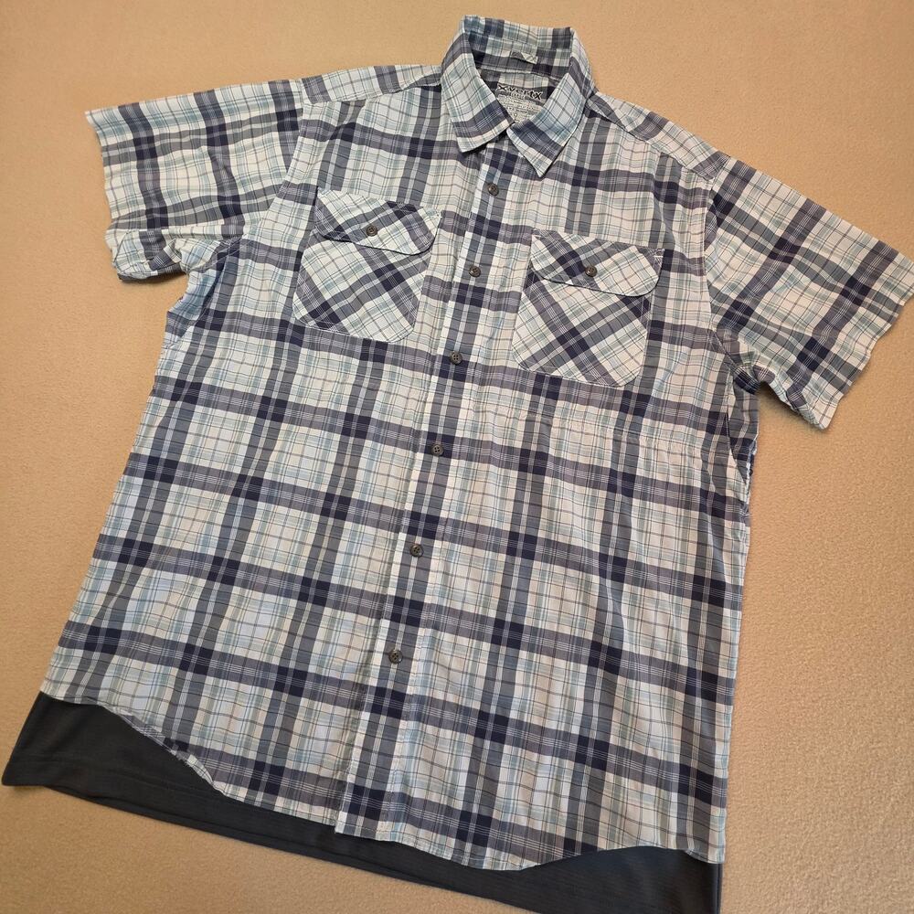 Vertx Guardian Stretch Plaid Tactical Short-Sleeve Shirt Sz Large Snap Button